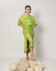 Senna Co-ord Set - Botanical Lime Drape Summer Co-ord Set