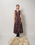 Bernia Dress - Deep Mocha Panelled Fit and Flare Dress