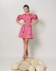 Rosella Dress - Onion Pink Panel short dress