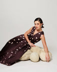 Bernia Dress - Deep Mocha Panelled Fit and Flare Dress