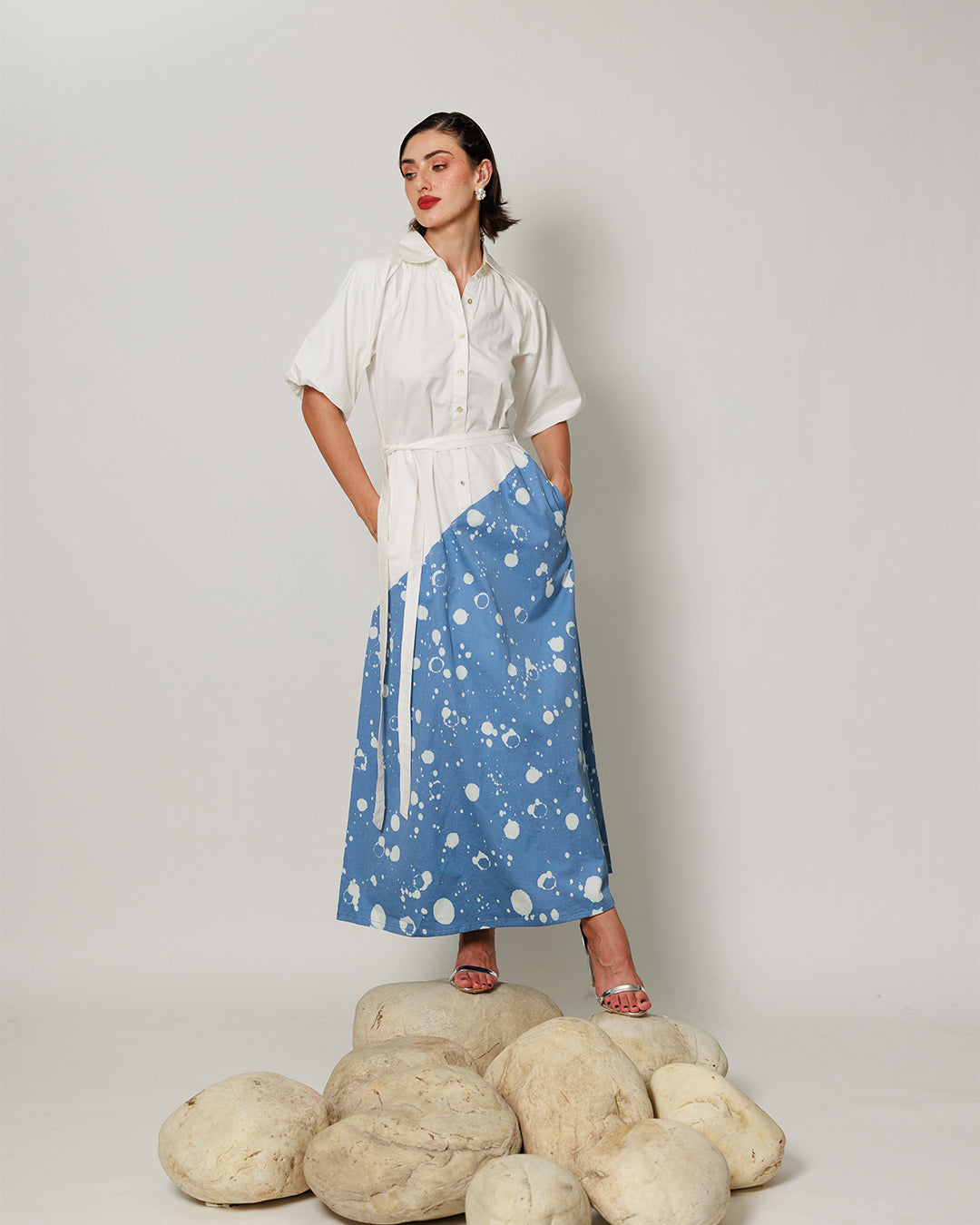 Izel Dress - Soft Blue Asymterical Dress