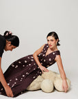Bernia Dress - Deep Mocha Panelled Fit and Flare Dress