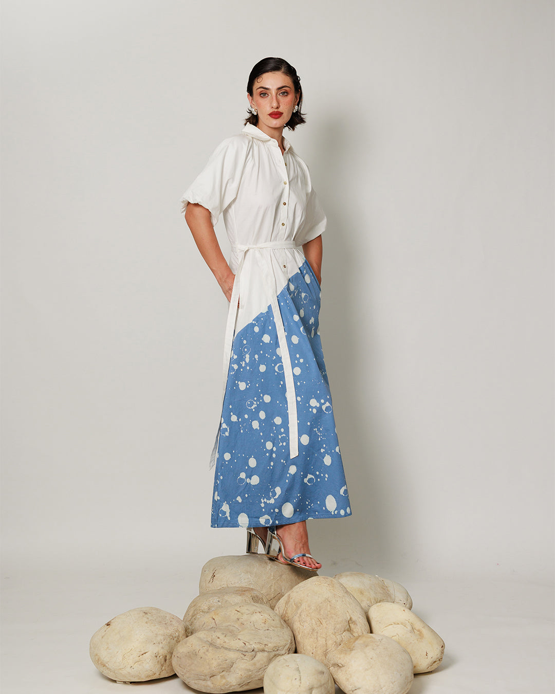 Izel Dress - Soft Blue Asymterical Dress