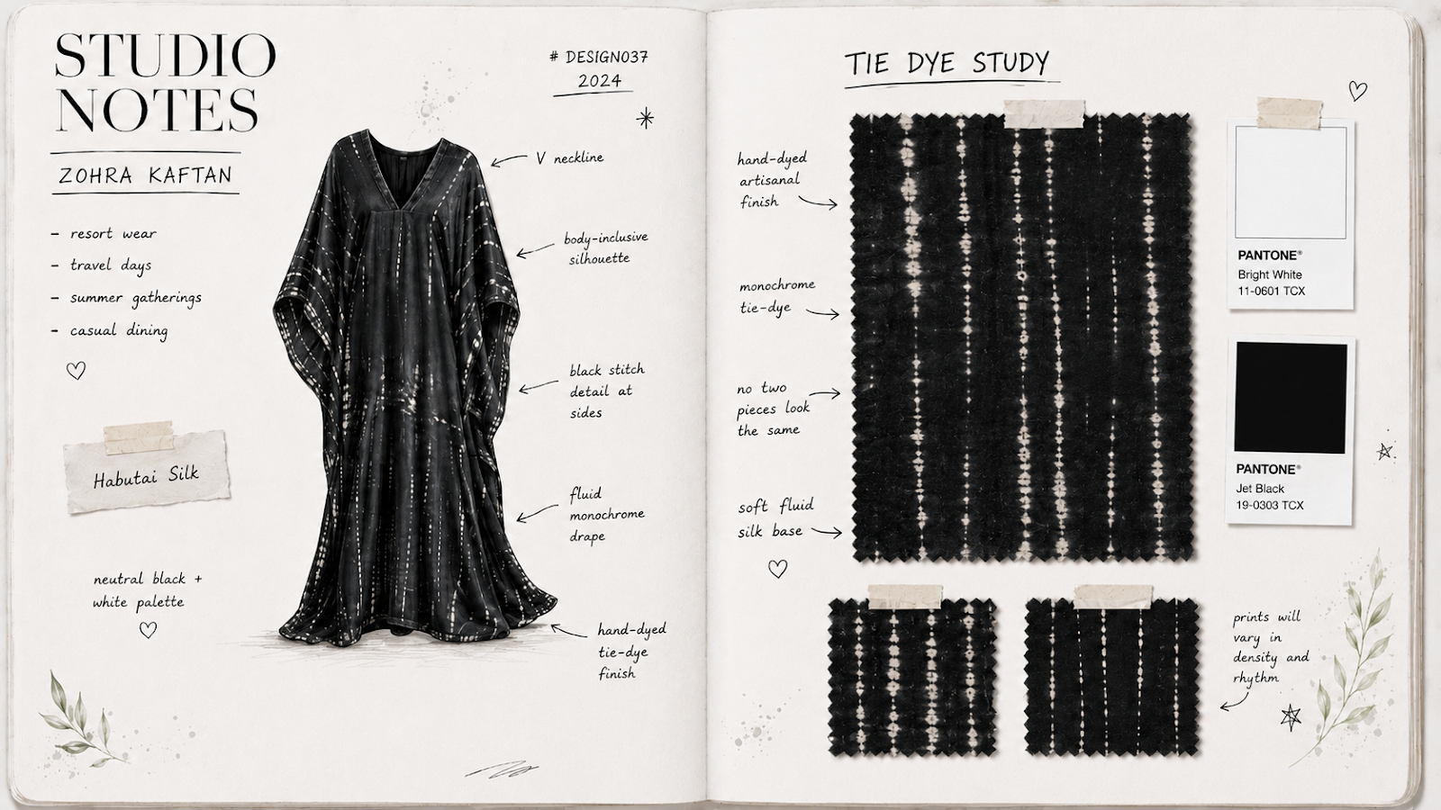 Zohra Kaftan — studio notes