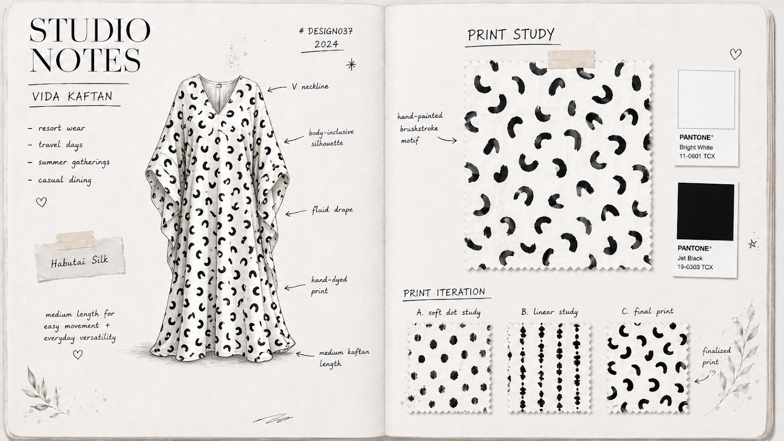 Vida Kaftan — studio notes