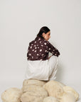 Melody Co-ord Set - Deep Mocha Panelled Shirt and Flared Pants
