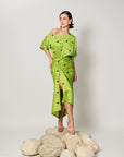 Senna Co-ord Set - Botanical Lime Drape Summer Co-ord Set