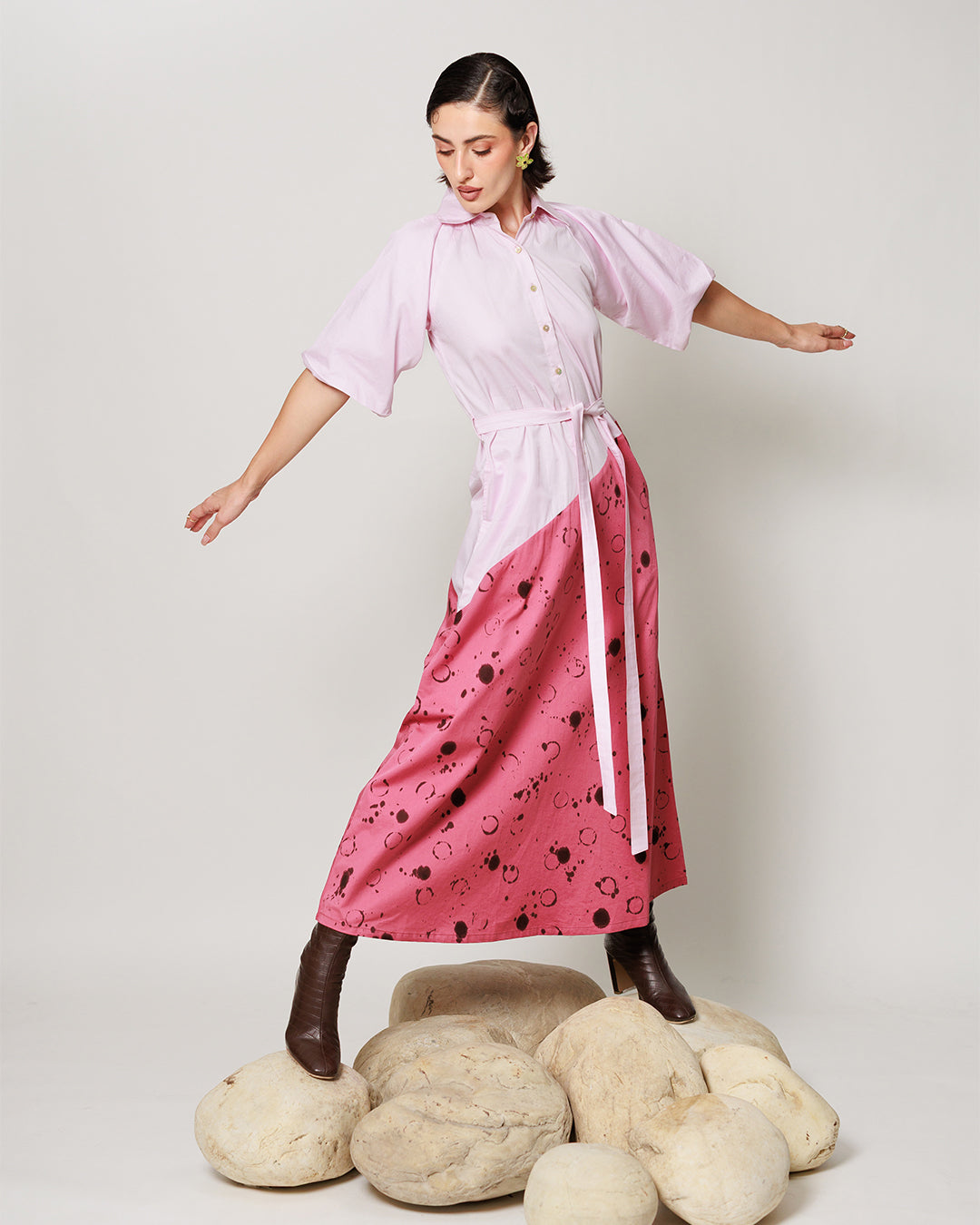 Femora Dress - Blush Pink Asymmetrical Dress