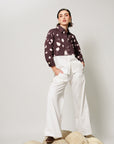 Melody Co-ord Set - Deep Mocha Panelled Shirt and Flared Pants