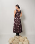 Bernia Dress - Deep Mocha Panelled Fit and Flare Dress