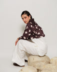 Melody Co-ord Set - Deep Mocha Panelled Shirt and Flared Pants