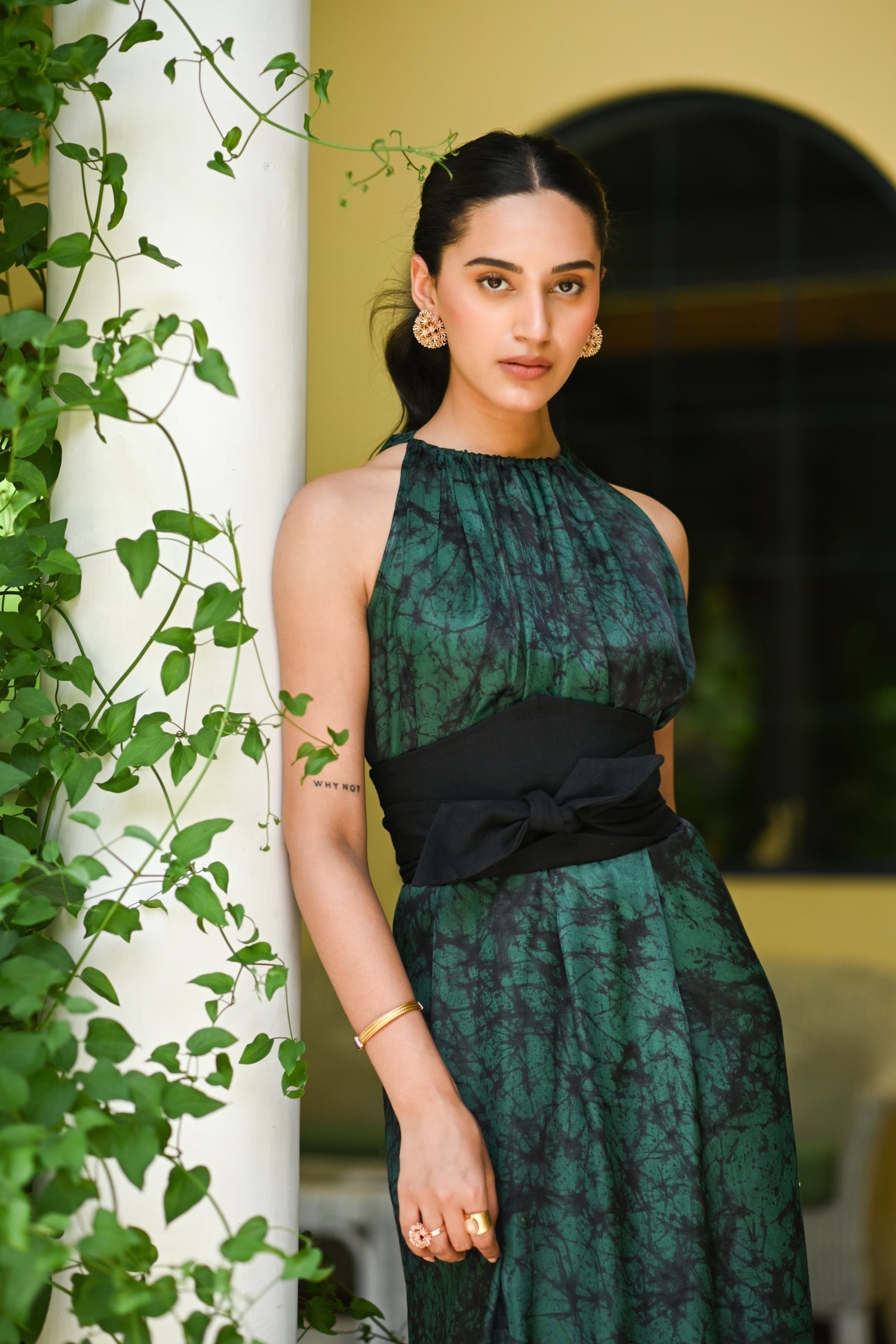 Aroha Halter Dress – Crackle Batik Silk