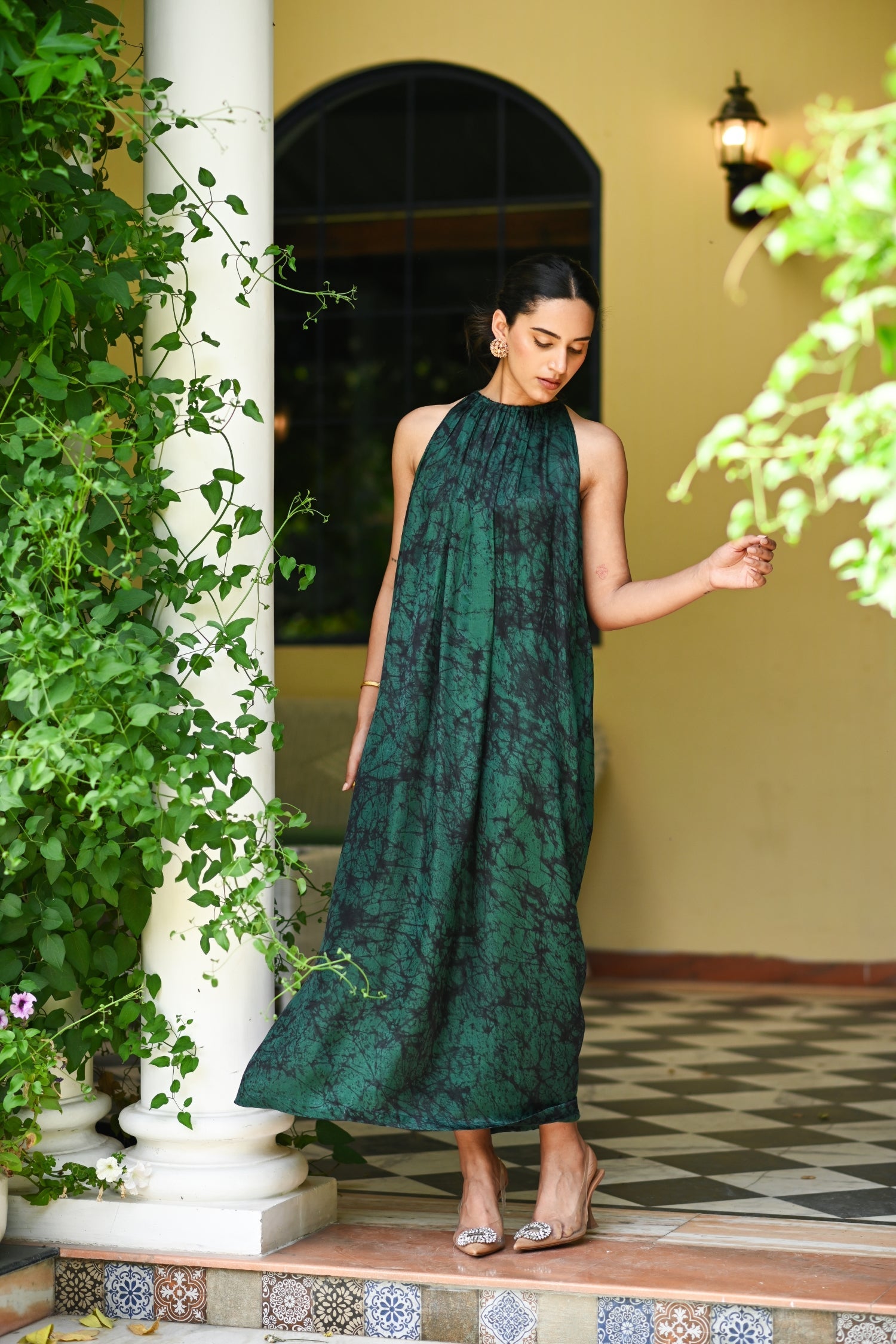 batik halter dress Aroha Halter Dress – Crackle Batik Silk
