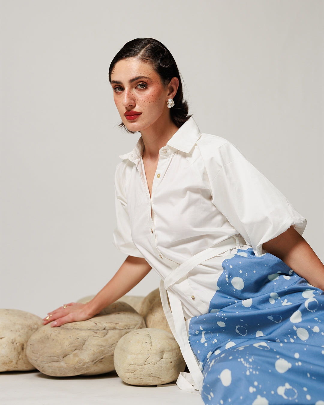 Izel Dress - Soft Blue Asymterical Dress